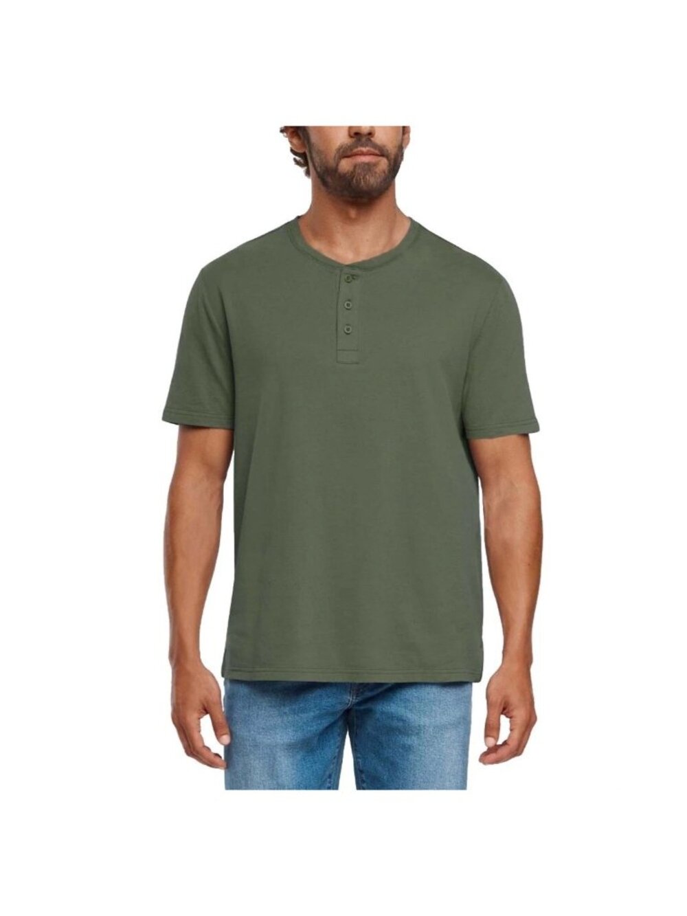 NWOT Gap Men's XL Green Henley Short Sleeve T-Shirt